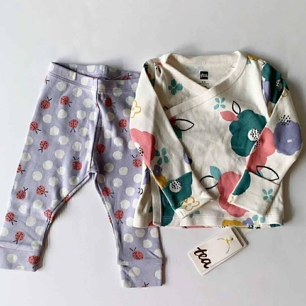 NWT Tea Collection Top And Pants Set, 0-3 Months 3-6 months